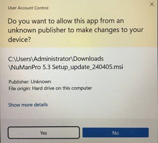 Dialog box "User Account Control"