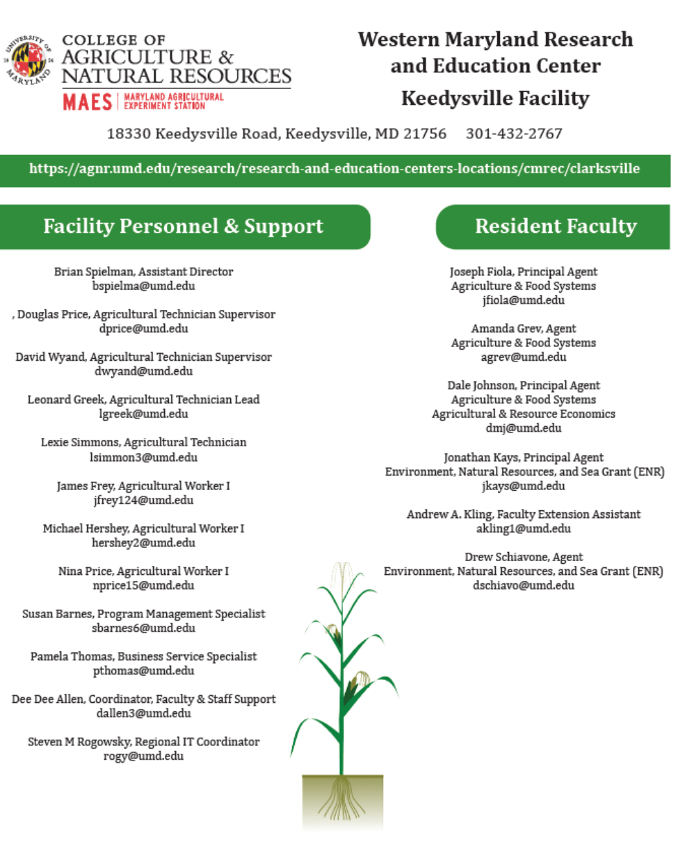 WMREC Keedysville Facility Personnel