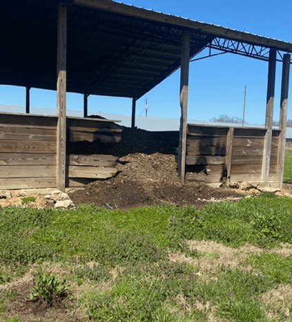 Outside litter shed overflowing