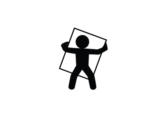 Person holding solar panel icon