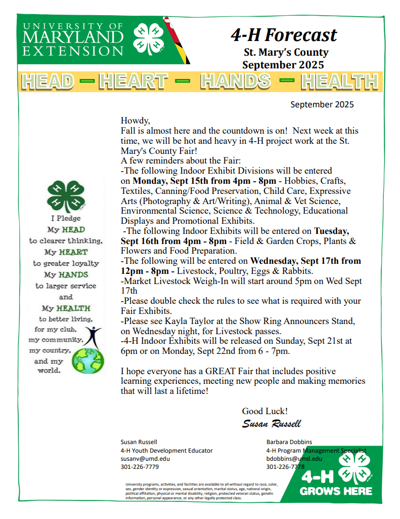 2025 September 4-H Forecast SM