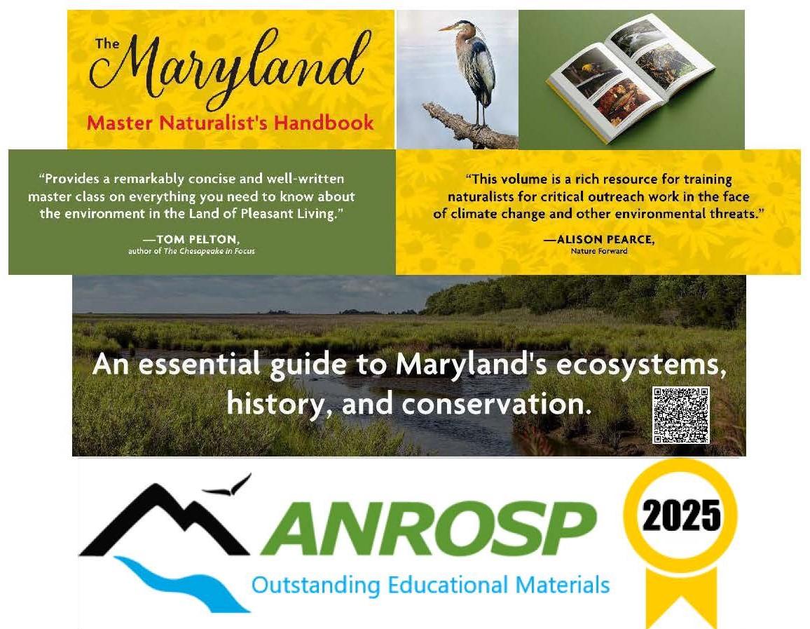 The Maryland Master Naturalist's Handbook received the 2025 ANROSP Outstanding Educational Materials Award