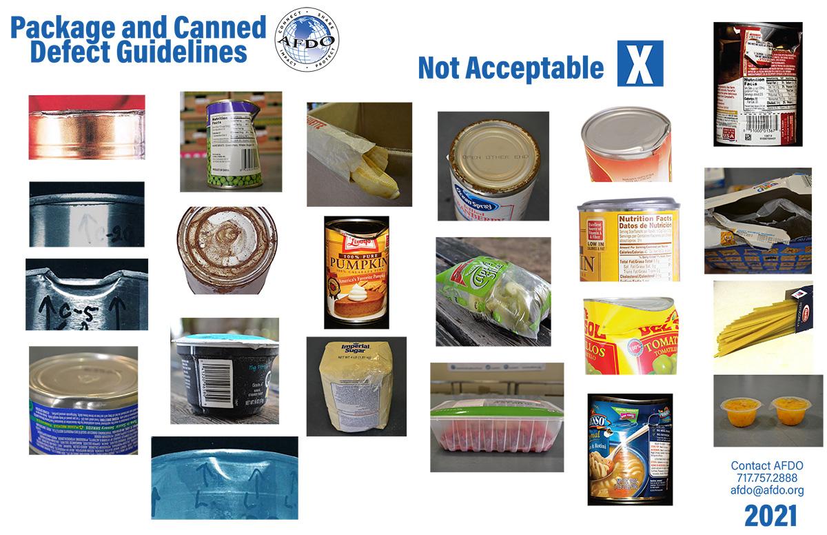 A series of defective cans