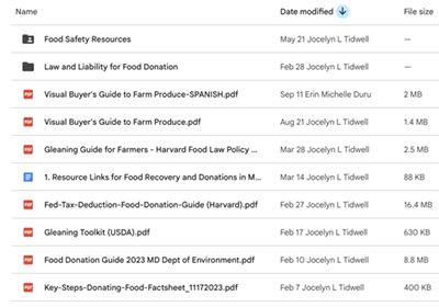 Food safety resources