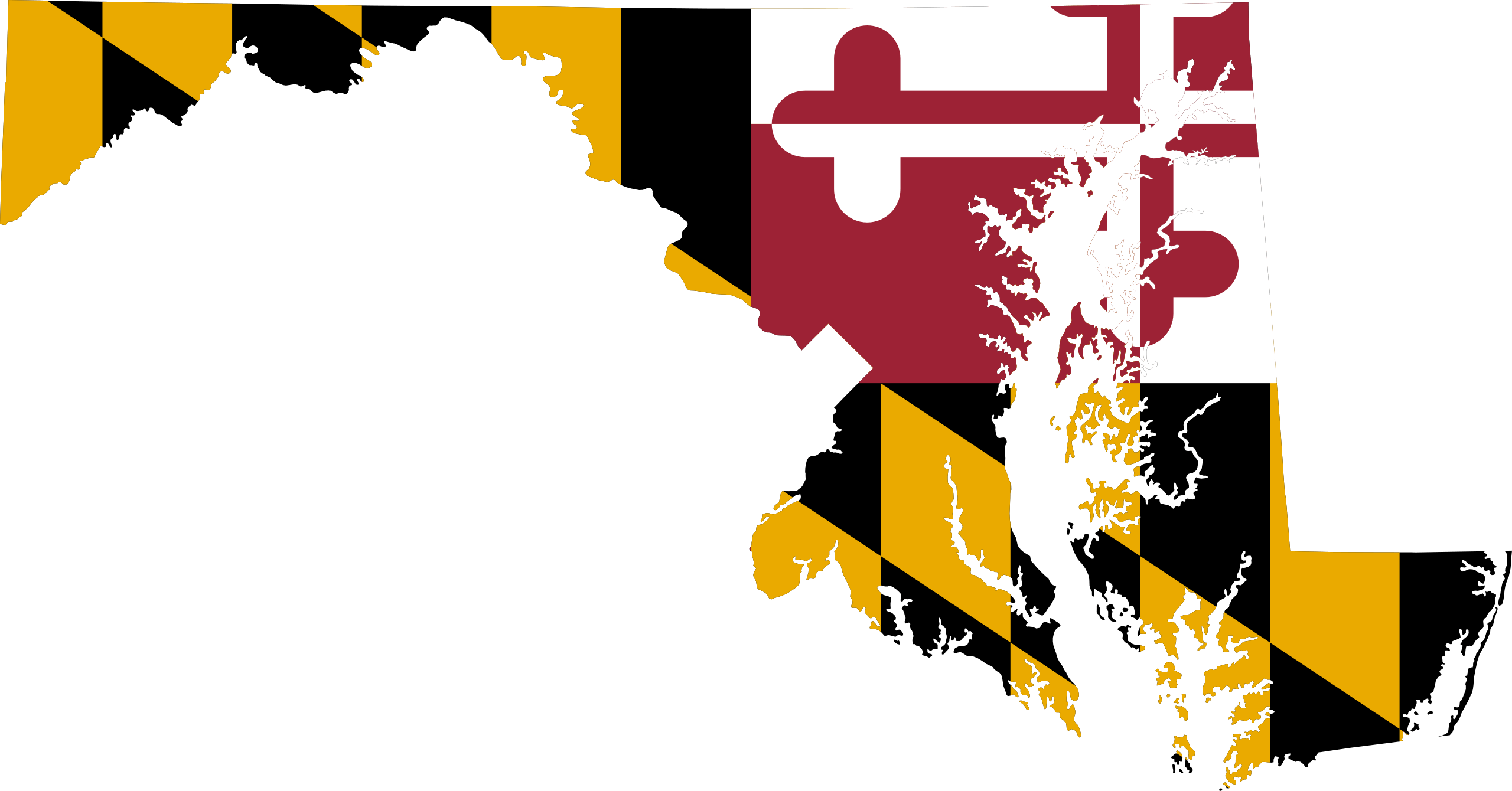 Flag map of Maryland