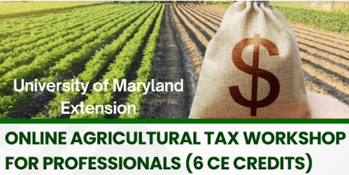 UME Online Agricultural Tax Workshop  for Professionals (6CE Credits)