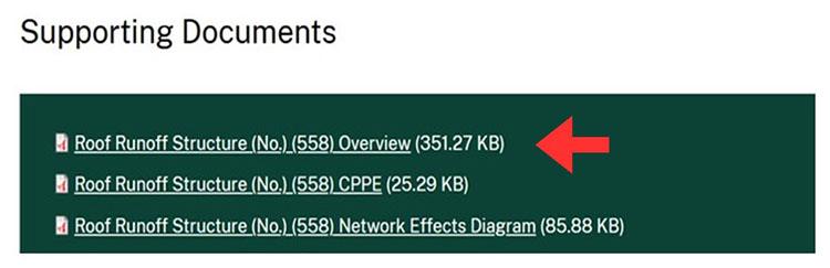 A screenshot of the NRCS website showing different PDF's of conservation practices.
