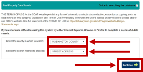 Finding Tax Account ID numbers using Real Property Data Search (SDAT ...