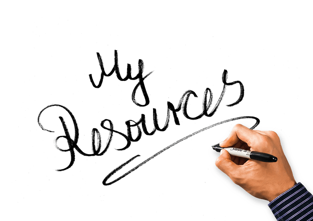 Hand writing 'My Resources'